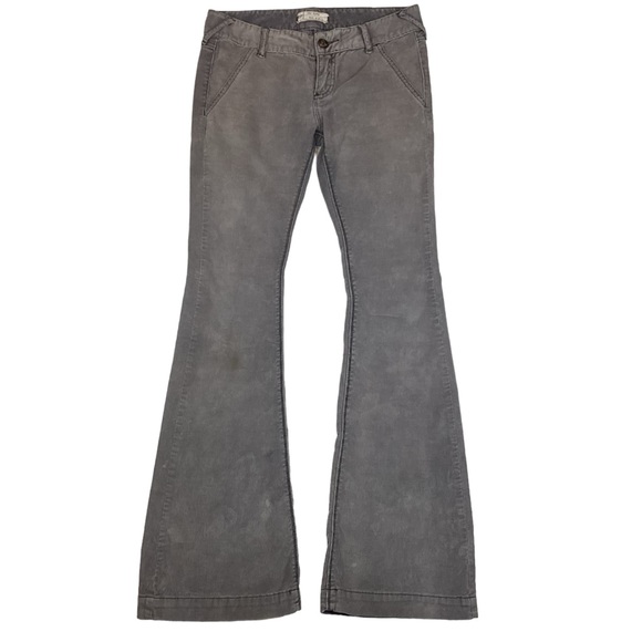Free People Corduroy 8” Rise Flare Leg Pants Gray - Picture 2 of 9